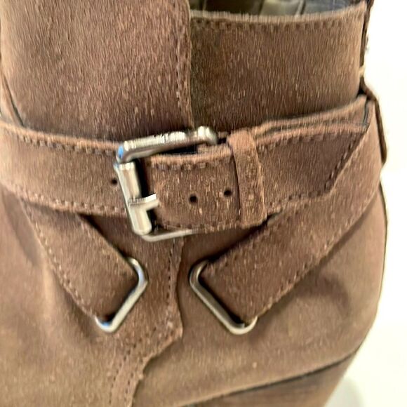 Sam Edelman Taupe Suede Zip Ankle Booties, Size 6 - Picture 3 of 10